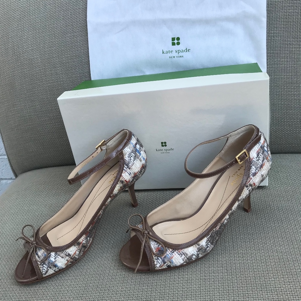 kate spade Brown Tweed Heels